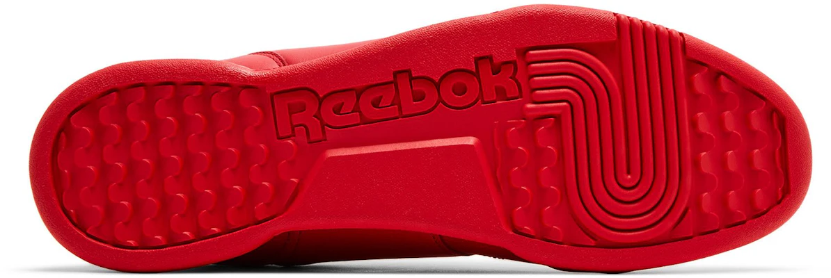 Reebok Workout Plus 輕便舒適 低筒休閒板鞋 男女同款 紅色 Shop Reebok Workout Plus 輕便舒適 低筒休閒板鞋 男女同款 紅色