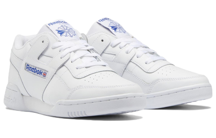 Reebok Workout Plus Casual Skateboarding Shoes Unisex White Blue 'White & Classic Cobalt' 圖 3