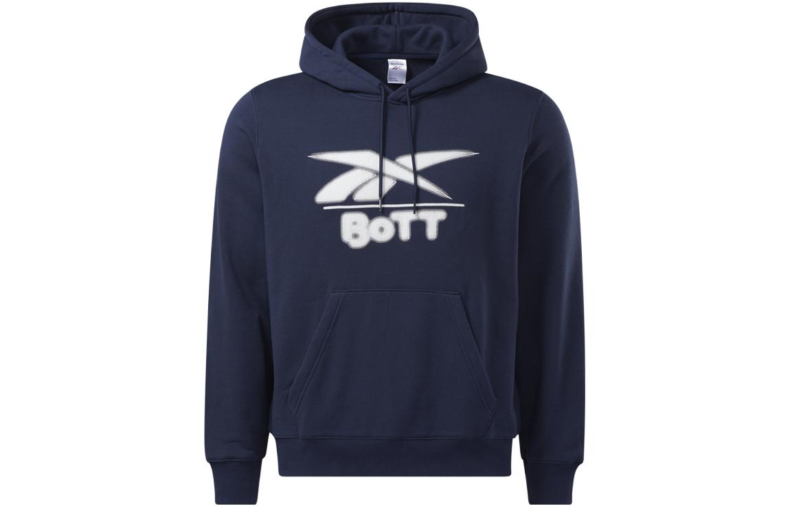 Reebok BOTT Retro Colorblock Logo Hoodie Unisex Navy Blue HS3332