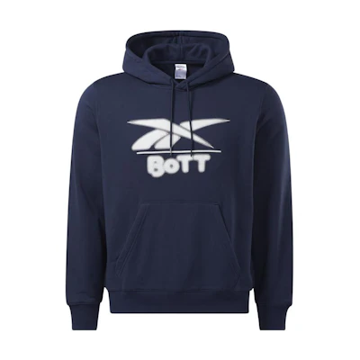Reebok BOTT Retro Colorblock Logo Hoodie Unisex Navy Blue HS3332