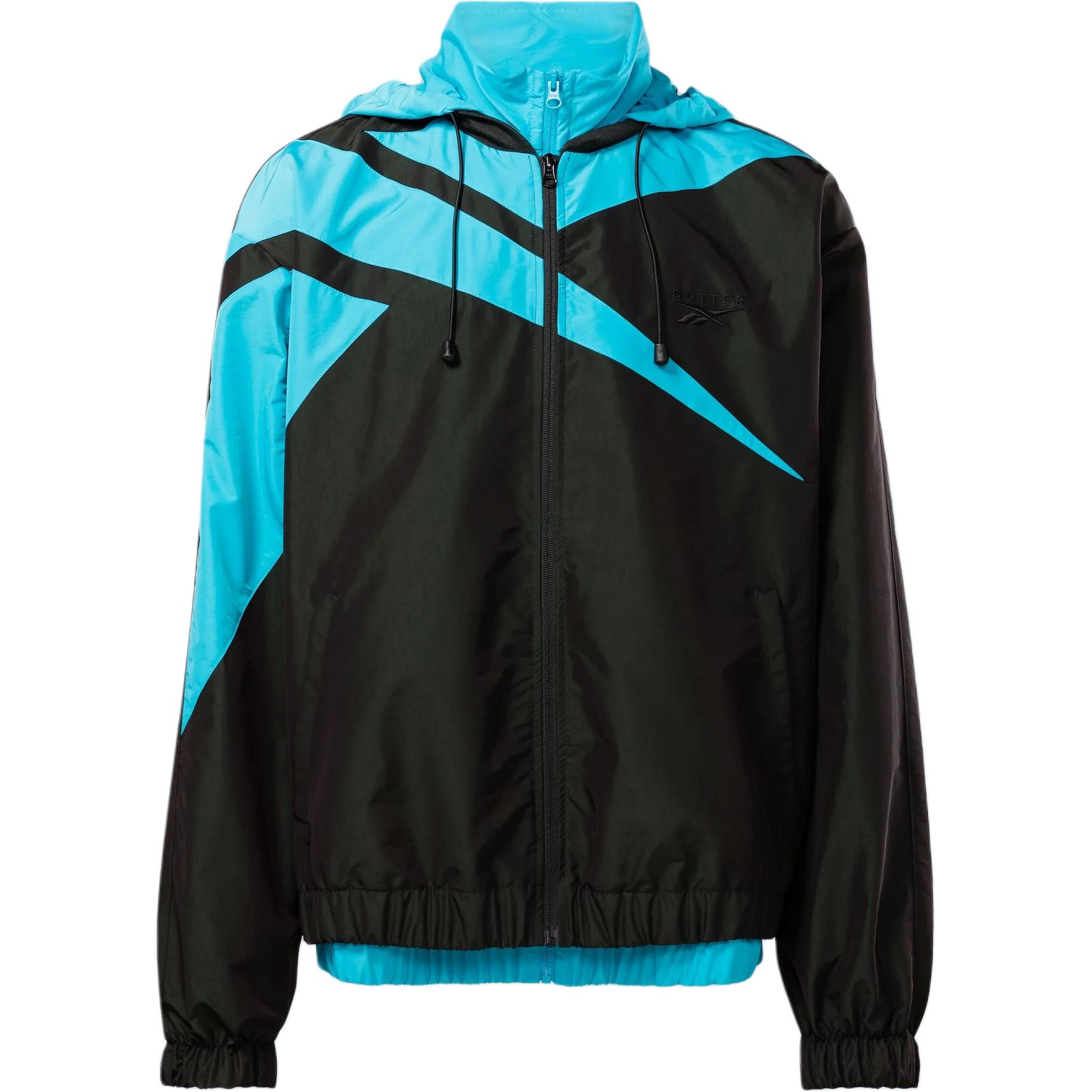Reebok x BOTTER Collab Colorblock Zip Hoodie Jacket Black/Blue Men’s RMBD008C99FAB0014847