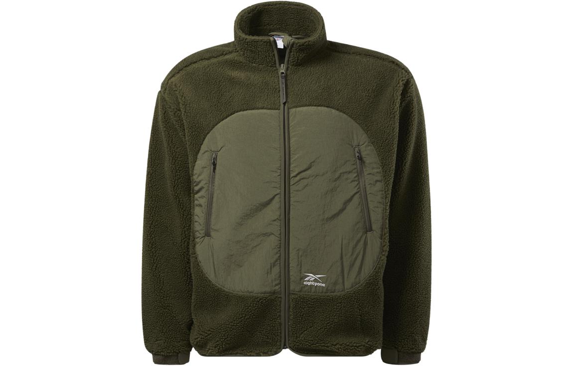 Reebok EIGHTYONE Olive Green Zip-Up Jacket Unisex Winter Outerwear HF5393