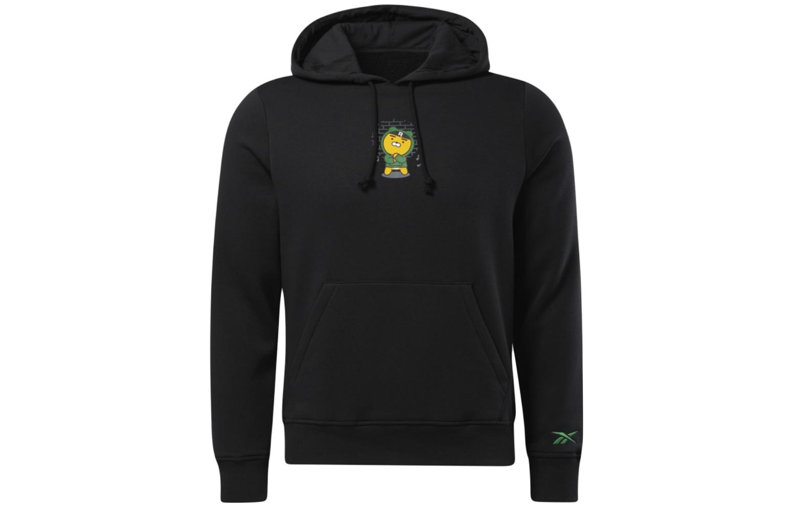 Reebok KAKAO Black Hoodie Unisex Cartoon Print Collaboration Stylish & Comfy HE6354