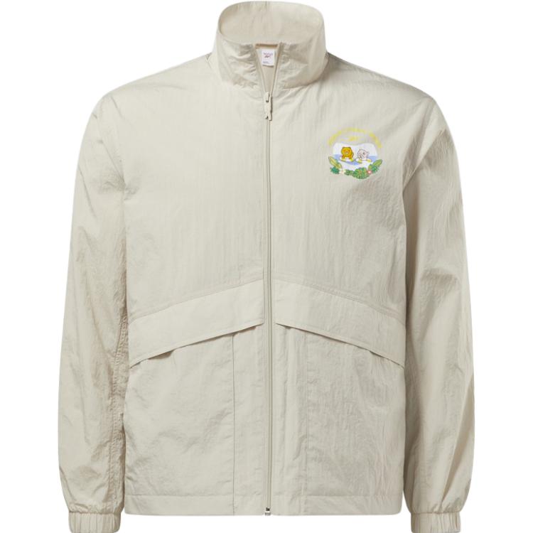 Reebok KAKAO FRIENDS Animal Print Stand Collar Jacket Unisex Off-White HM1109