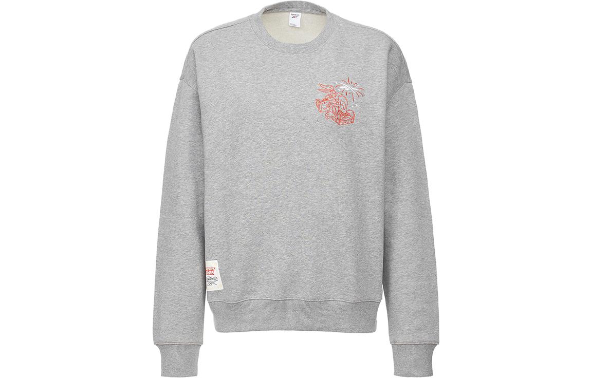 Reebok LOONEY TUNES Bugs Bunny Embroidered Pullover Sweatshirt Grey Unisex HG1517