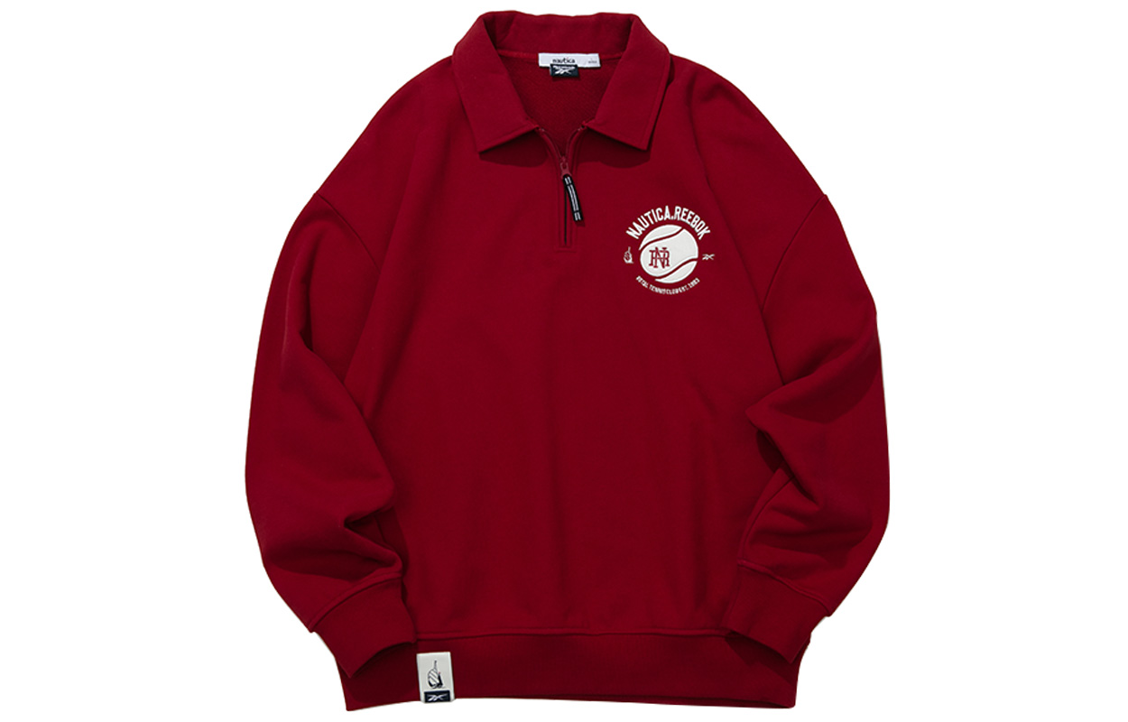 Reebok x Nautica Collab Half-Zip Pullover Sweatshirt Unisex Deep Red. 24FRL303UGR2