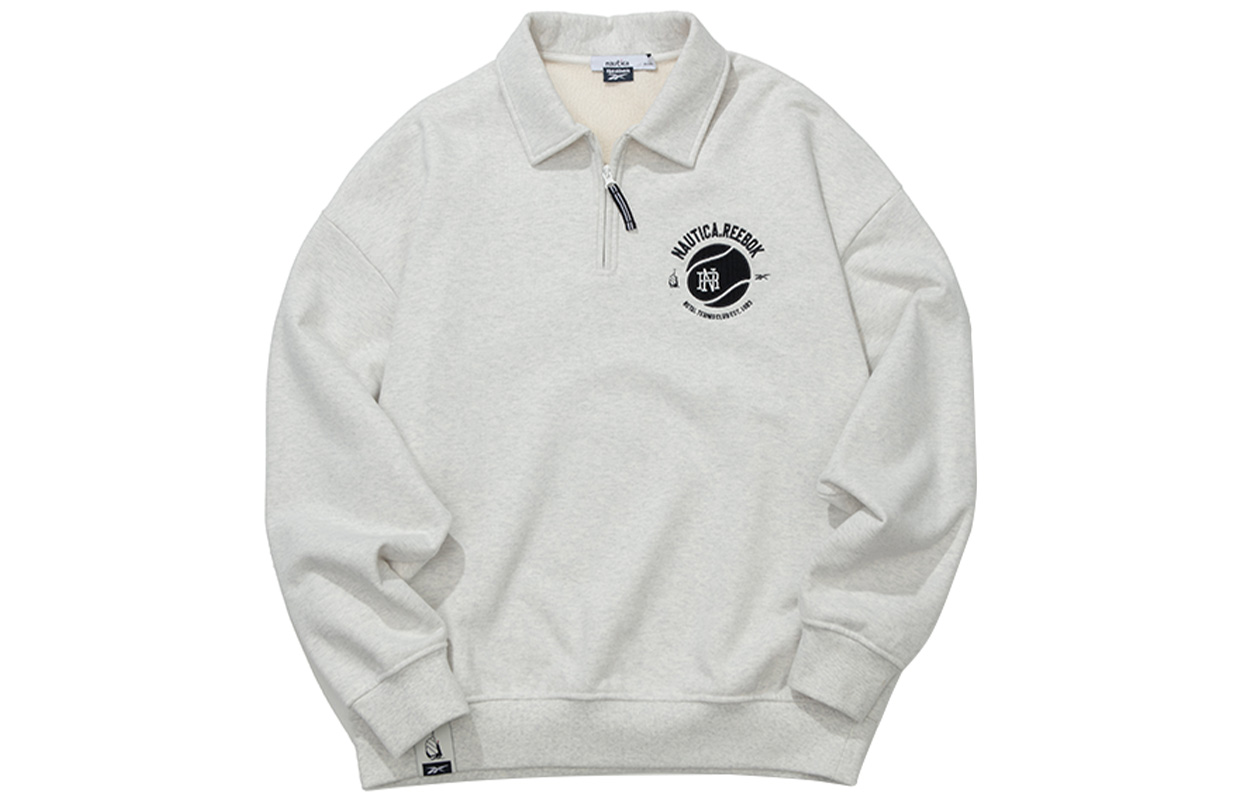 Reebok Nautica Collaboration Polo Collar Long Sleeve Sweatshirt Light Grey Unisex 24FRL303UGG3