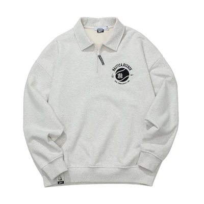 Reebok Nautica Collaboration Polo Collar Long Sleeve Sweatshirt Light Grey Unisex 24FRL303UGG3