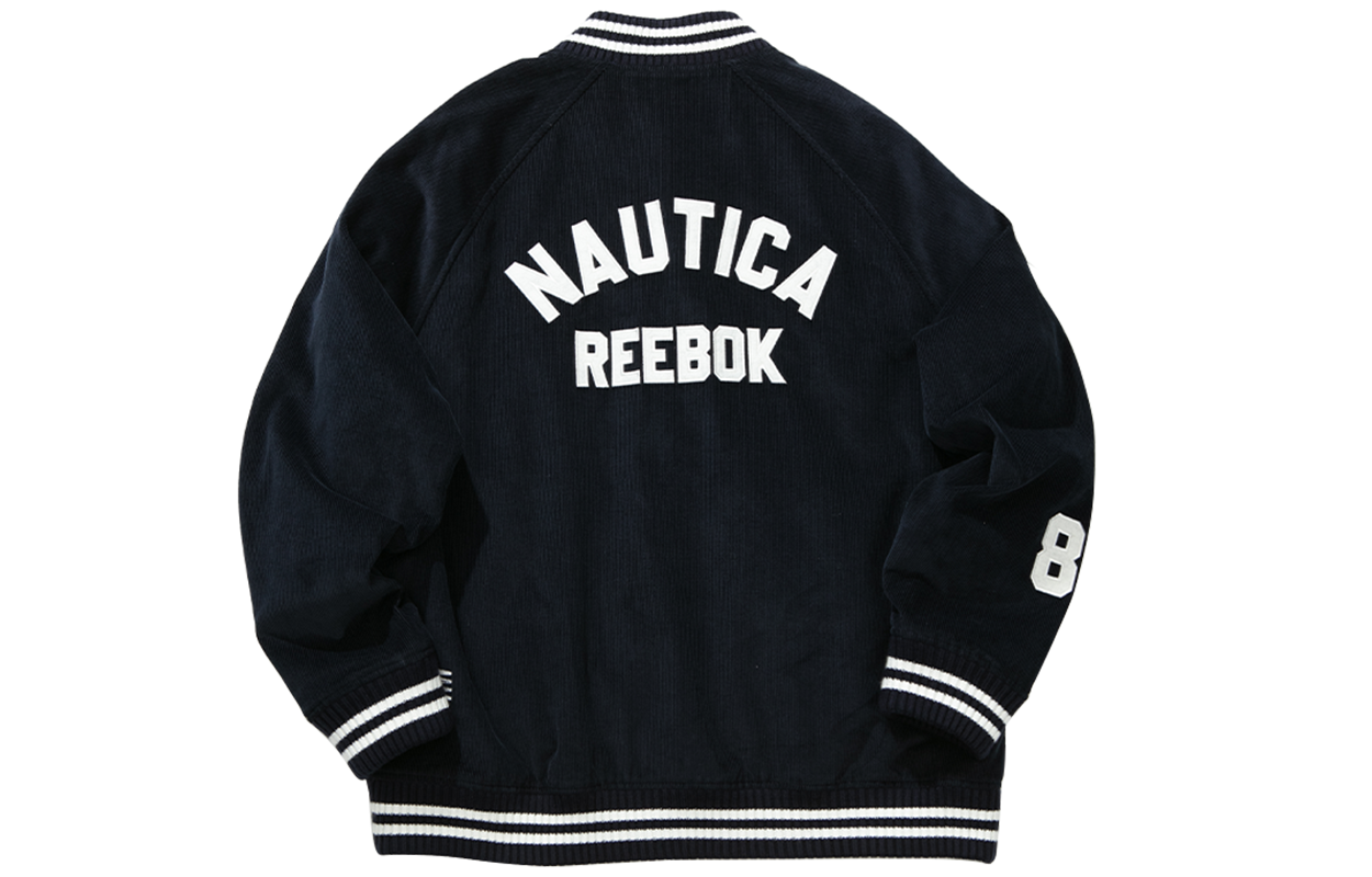 Lookbook 리복 x 노티카 컬러블록 레터링 캐주얼 스포츠 자켓 네이비 유니섹스 24FRL101UGN2