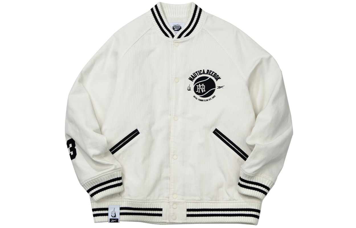 Reebok Nautica Letter Design White Casual Sport Jacket Unisex 24FRL101UGW0