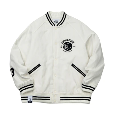 Reebok Nautica Letter Design White Casual Sport Jacket Unisex 24FRL101UGW0