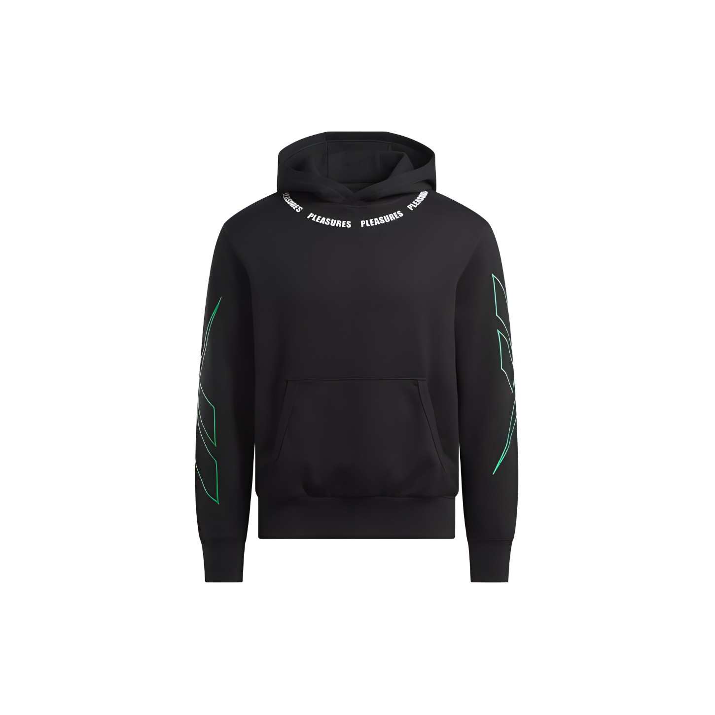 Reebok PLEASURES SS24 Black Logo Hoodie Unisex - Comfortable & Relaxed Fit 100207988