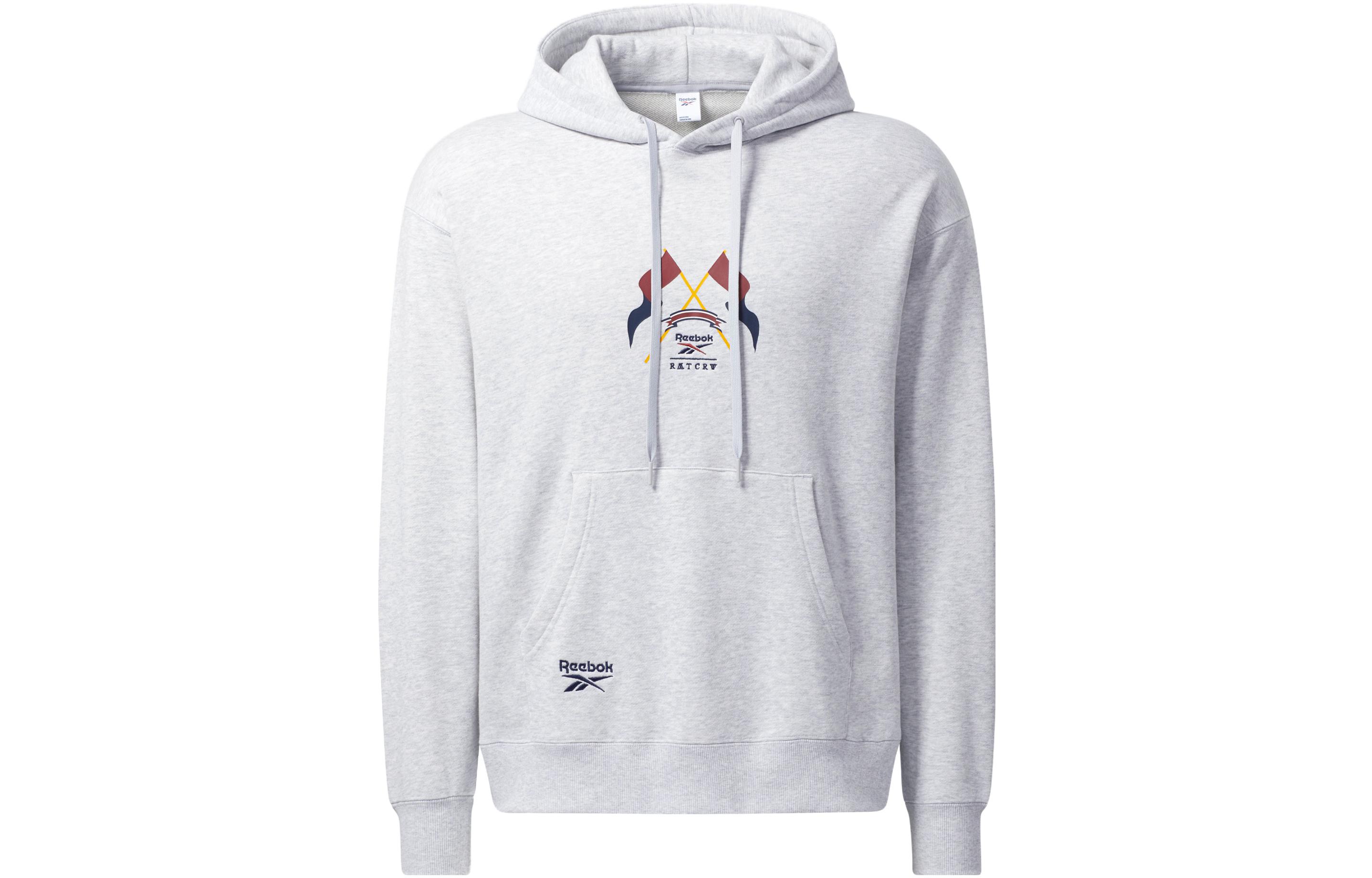Reebok RMTCRW Classics Letter Flag Hoodie Unisex - Grey HB6238