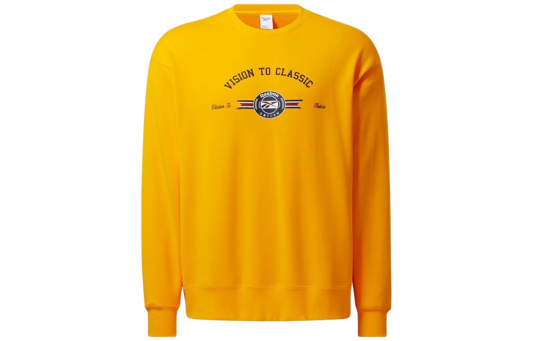 Reebok ROMANTIC CROWN Yellow Letter Print Oversized Crewneck Sweatshirt Unisex HB6240
