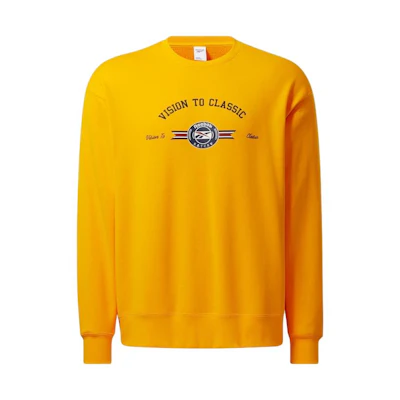 Reebok ROMANTIC CROWN Yellow Letter Print Oversized Crewneck Sweatshirt Unisex HB6240