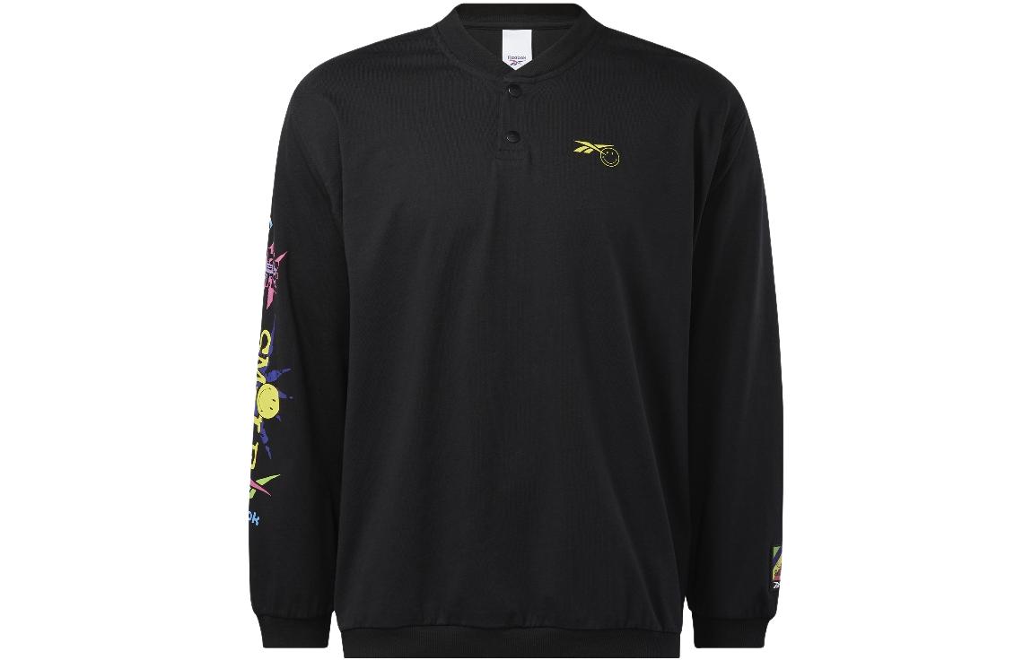 Reebok SMILEY Graphic Pullover Sweatshirt Unisex - Black HI4001