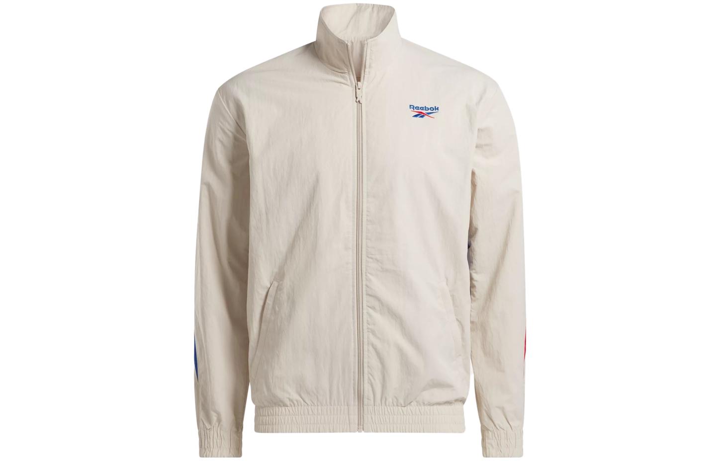 Reebok Zip-Up High Neck Letter Print Long-Sleeve Jacket Grey Unisex 100036156