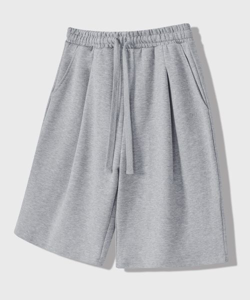 Details for REMAIN SECOND [DEEP TUCK] Bermuda Wide One-Tuck Sweat Shorts [Gray] YSLMPT01