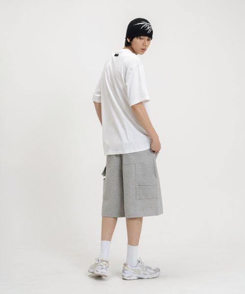 Details for REMAIN SECOND Bermuda Wide One-Tuck Carpenter Sweat Shorts [Gray] LMPT11