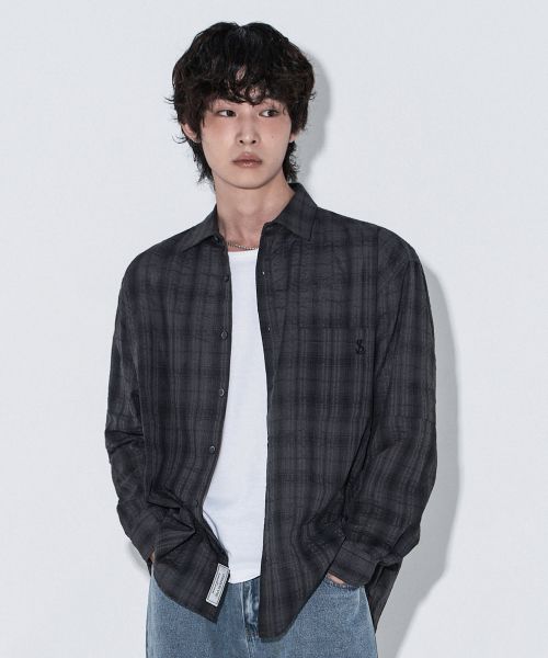 Remain Second Check Oversized Shirt [2 Colors] LMSH09