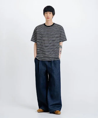 REMAIN SECOND 黑色条纹宽松短袖T恤 LMTS13 Sizing REMAIN SECOND 黑色条纹宽松短袖T恤 LMTS13