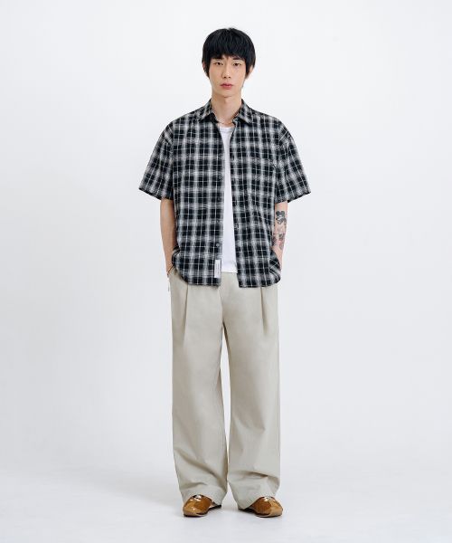 Cheap REMAIN SECOND Linen-Like Elastic Wide Pants [Light Beige] LMPT14