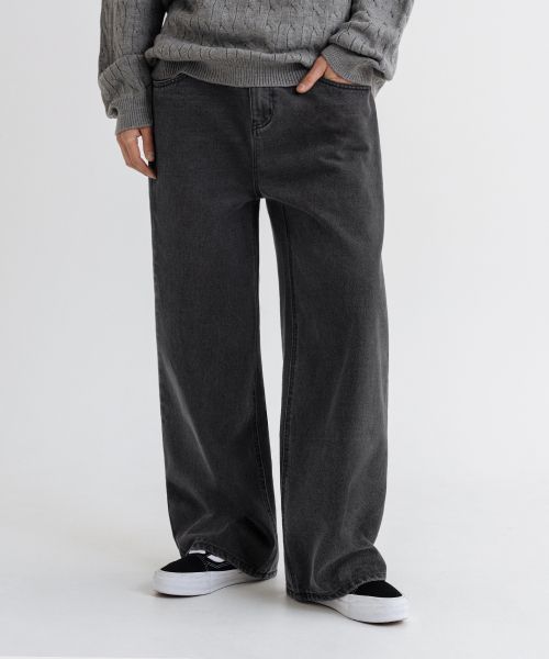 Order Remain Second Natural Washed Wide Denim Pants [Black Denim] LBLMPT01