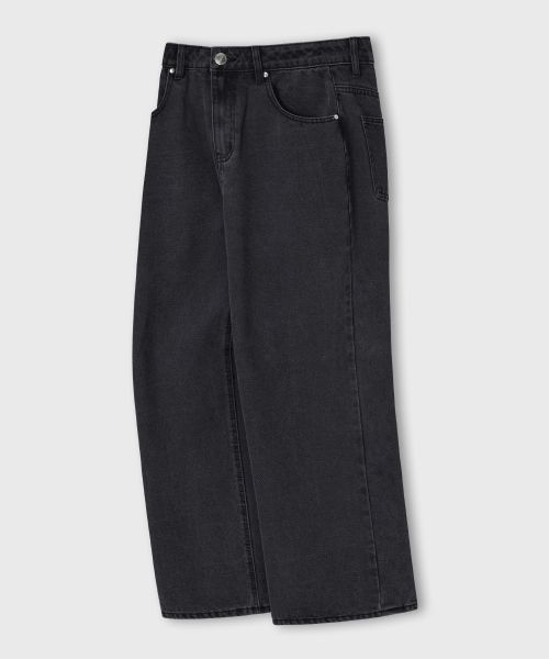 Details for Remain Second Natural Washed Wide Denim Pants [Black Denim] LBLMPT01