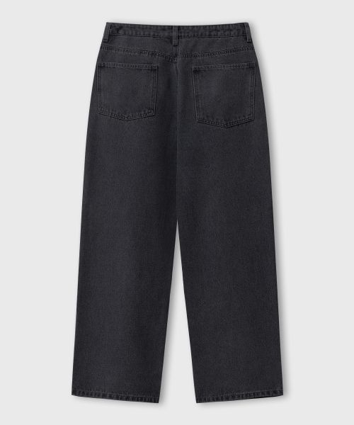 Sizing Remain Second Natural Washed Wide Denim Pants [Black Denim] LBLMPT01