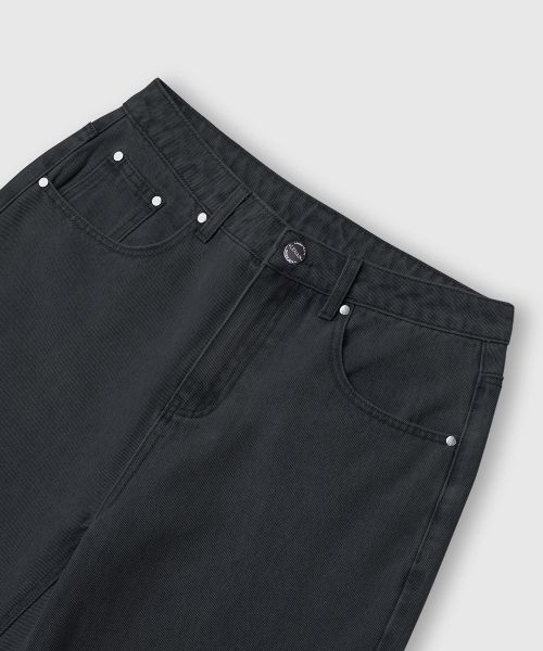 Cheap Remain Second Natural Washed Wide Denim Pants [Black Denim] LBLMPT01