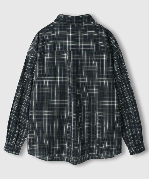 Order Remain Second Retro Oversized Cotton Flannel Pocket Check Shirt [Green] LMSH06