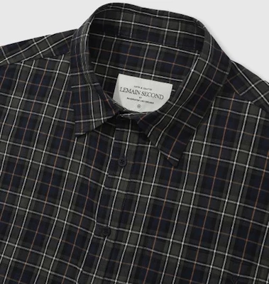 Remain Second 復刻款綠色格紋寬鬆棉質法蘭絨襯衫 LMSH06 Lookbook Remain Second 復刻款綠色格紋寬鬆棉質法蘭絨襯衫 LMSH06