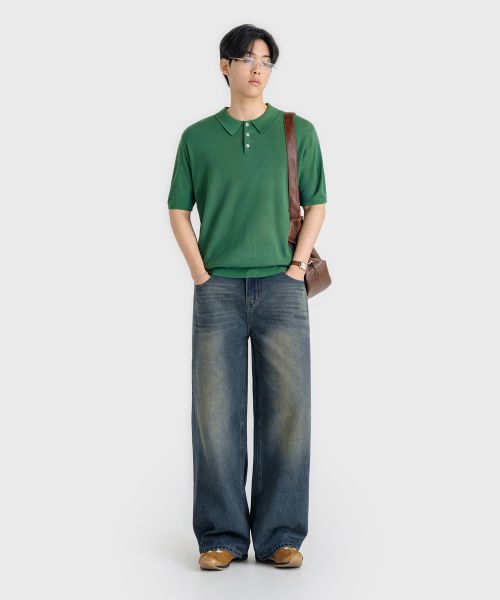 Details for Remain Second Vintage Cat-Wash Wide Denim Pants [Sand Blue] LBLMPT02