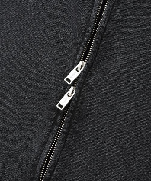 Purchase REMAIN SECOND Vintage Pigment 2-Way Oversized Hoodie Zip-Up [Charcoal] LMHD01