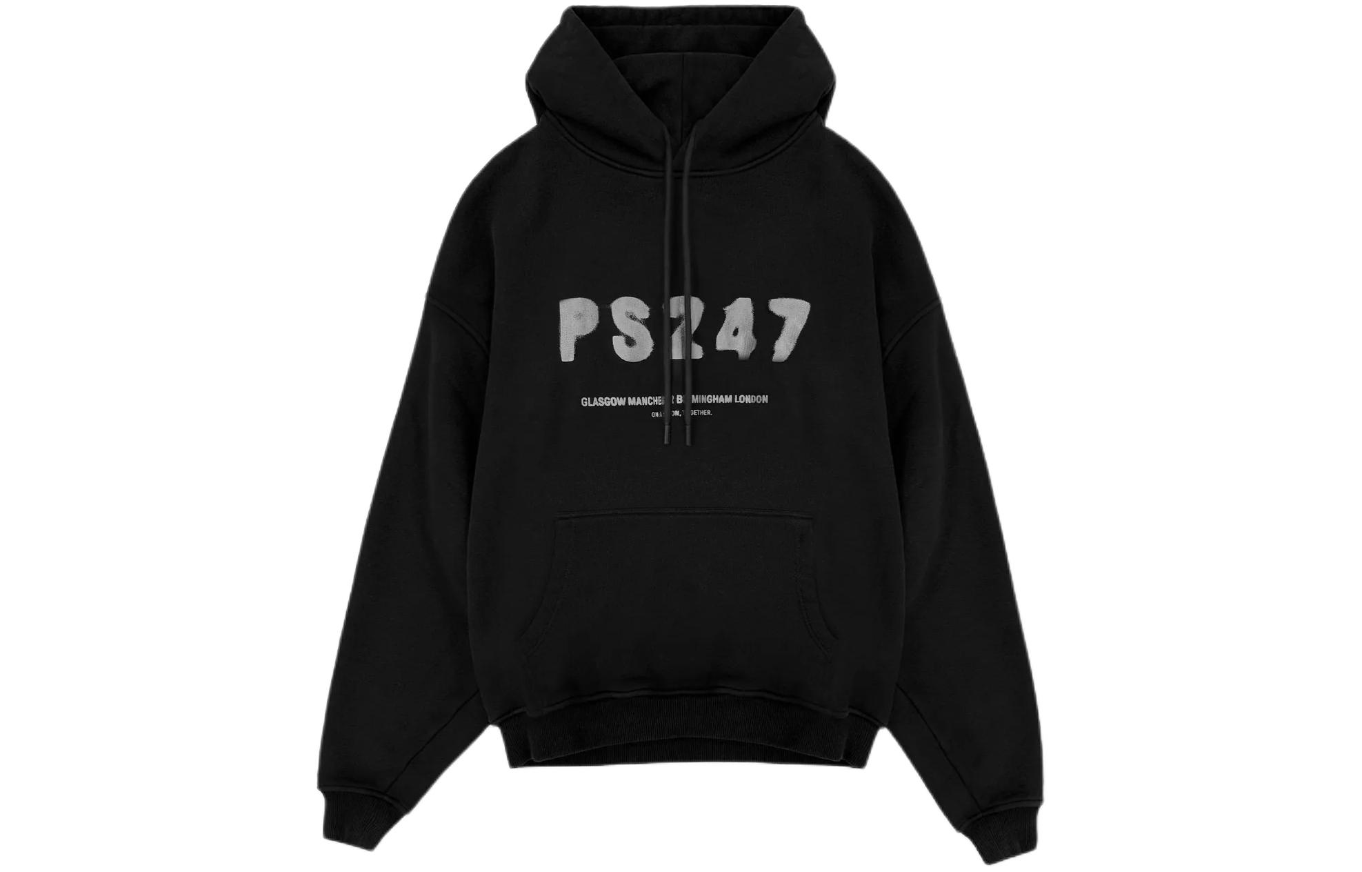 Represent 247 X Puresport Oversized Hoodie Black - Letter Print Pullover 247M445-01