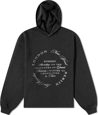 REPRESENT 黑色休闲标志印花连帽衫. MH4006-01 Buy REPRESENT 黑色休闲标志印花连帽衫. MH4006-01