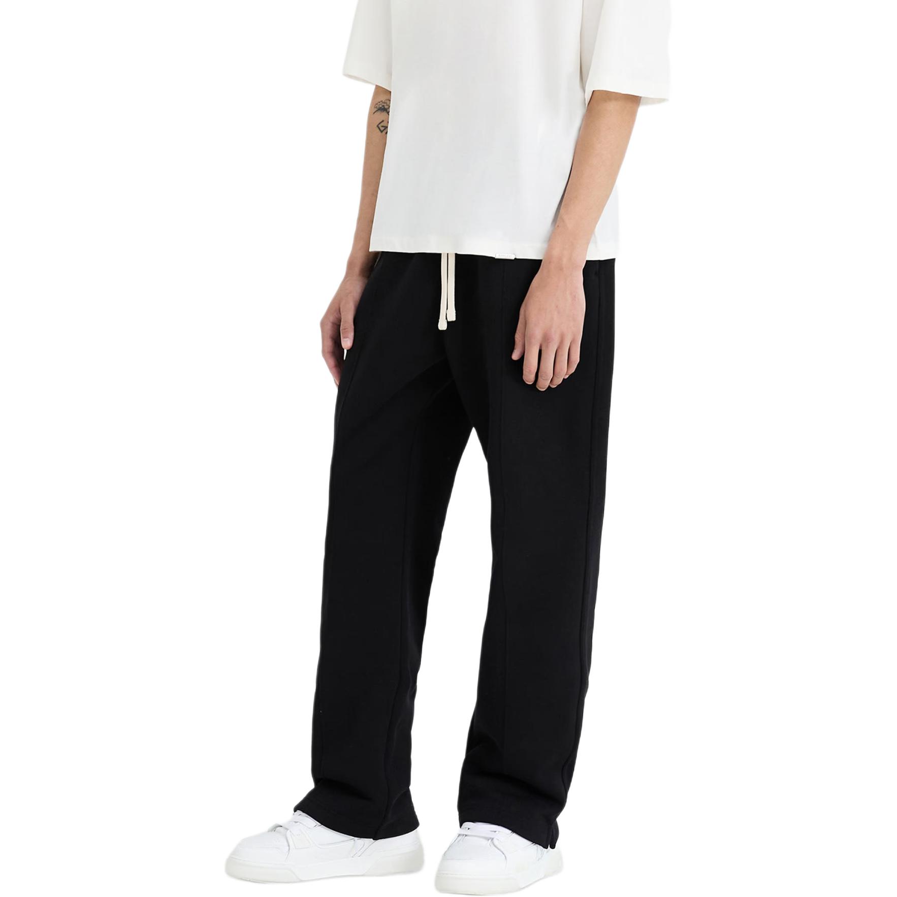 Shop REPRESENT  Black Elastic Waist Letter Pocket Knit Sweatpants INM4672-001