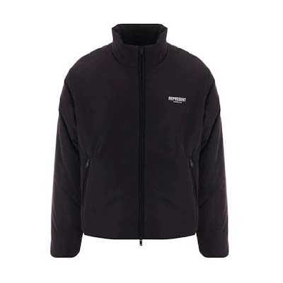 REPRESENT Black Full-Zip Jacket with Logo Print Long Sleeves MP1006-01
