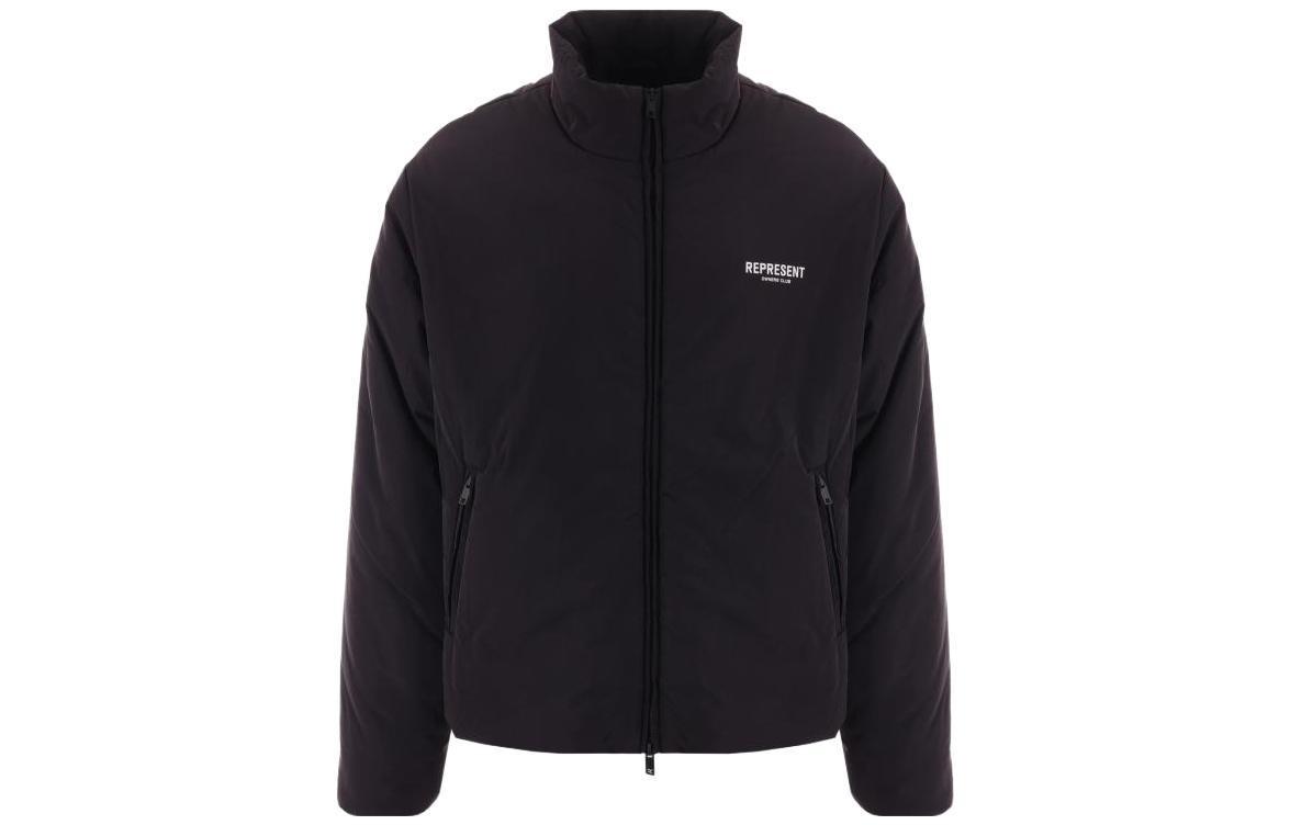 Order REPRESENT  Black Full-Zip Jacket with Logo Print Long Sleeves MP1006-01