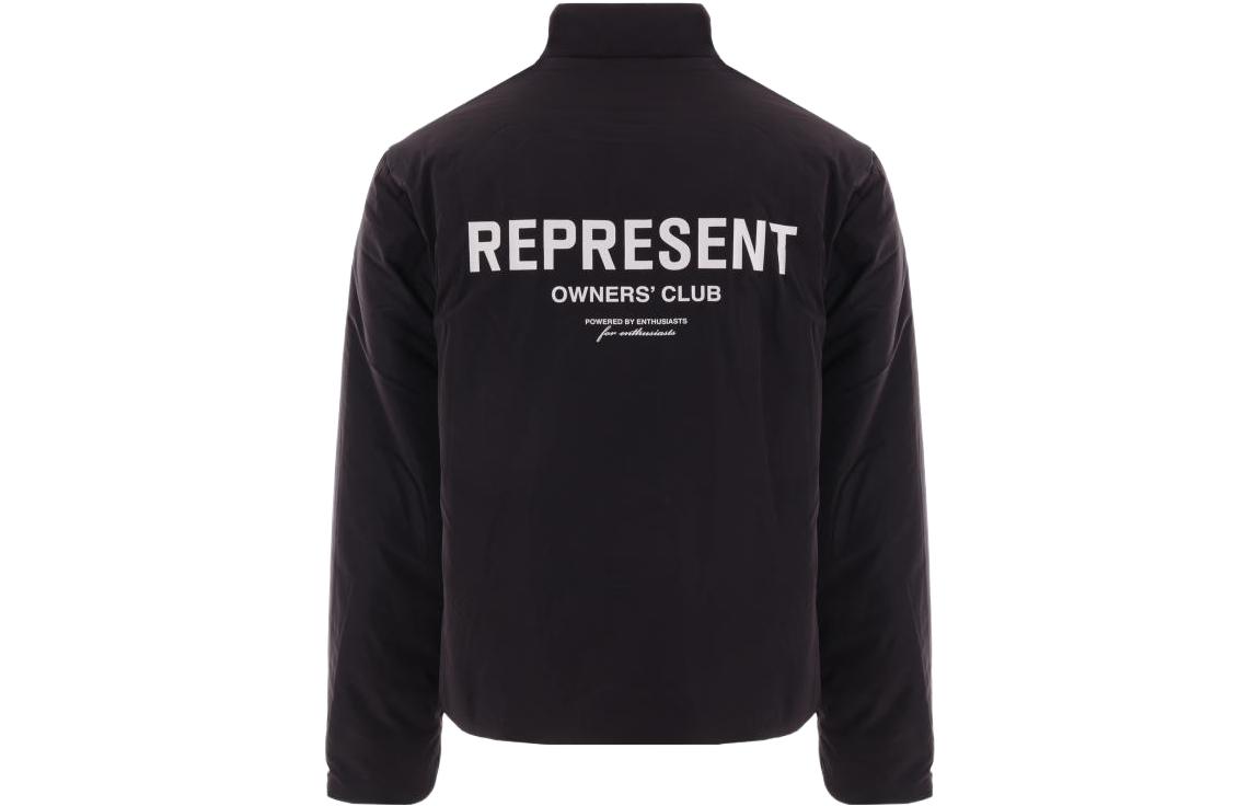 Lookbook REPRESENT  Black Full-Zip Jacket with Logo Print Long Sleeves MP1006-01
