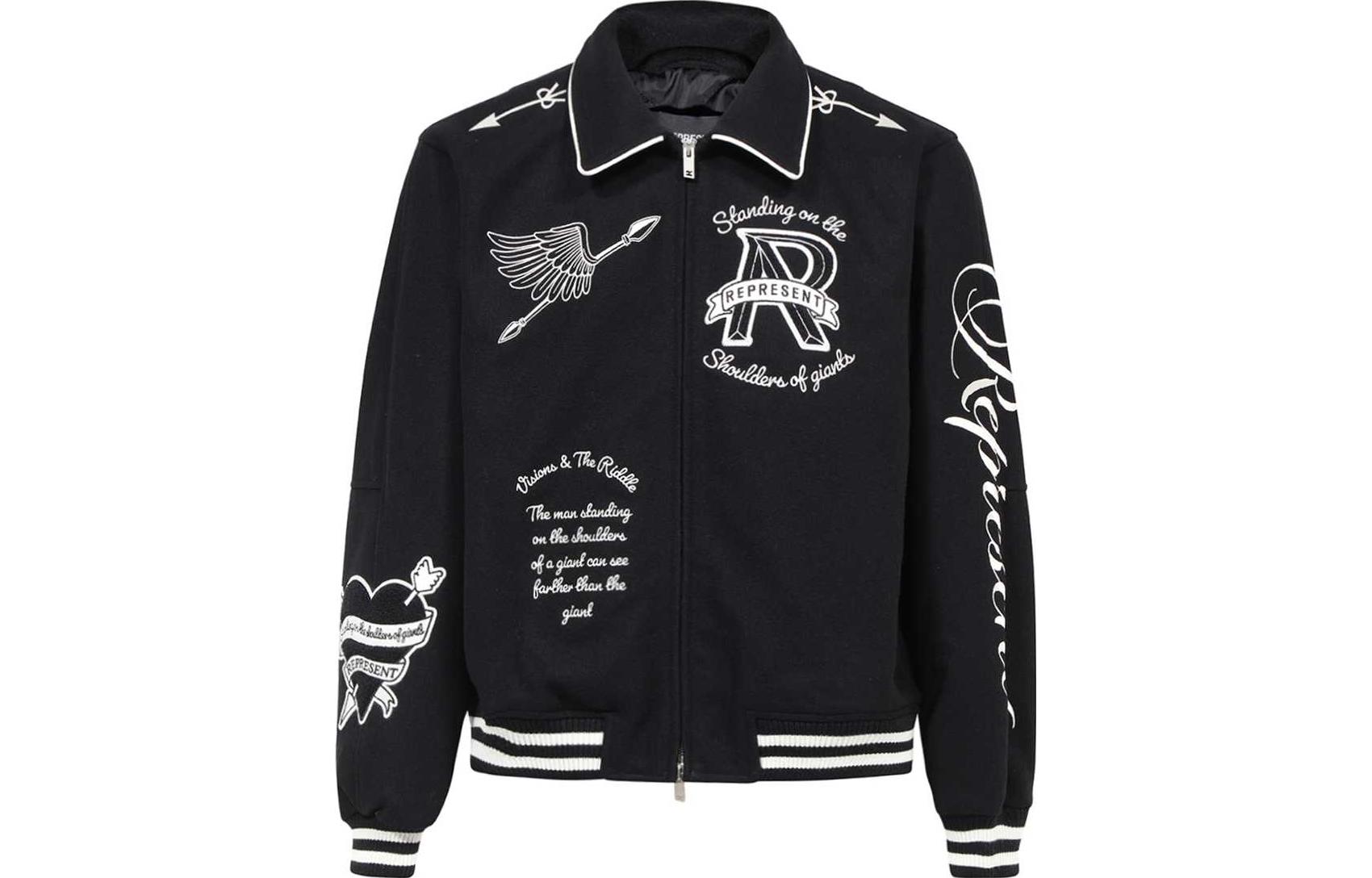 Order REPRESENT  Black Letter Print Long Sleeve Jacket MJ1008-01