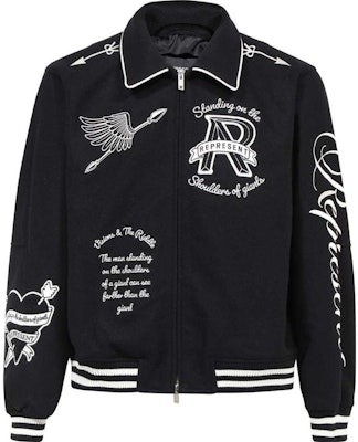 REPRESENT Black Letter Print Long Sleeve Jacket MJ1008-01 Order REPRESENT Black Letter Print Long Sleeve Jacket MJ1008-01