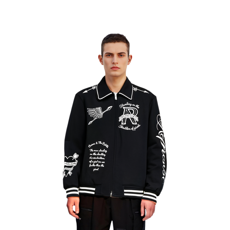 Shop REPRESENT  Black Letter Print Long Sleeve Jacket MJ1008-01