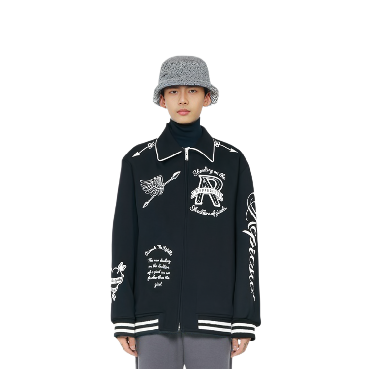 Sizing REPRESENT  Black Letter Print Long Sleeve Jacket MJ1008-01