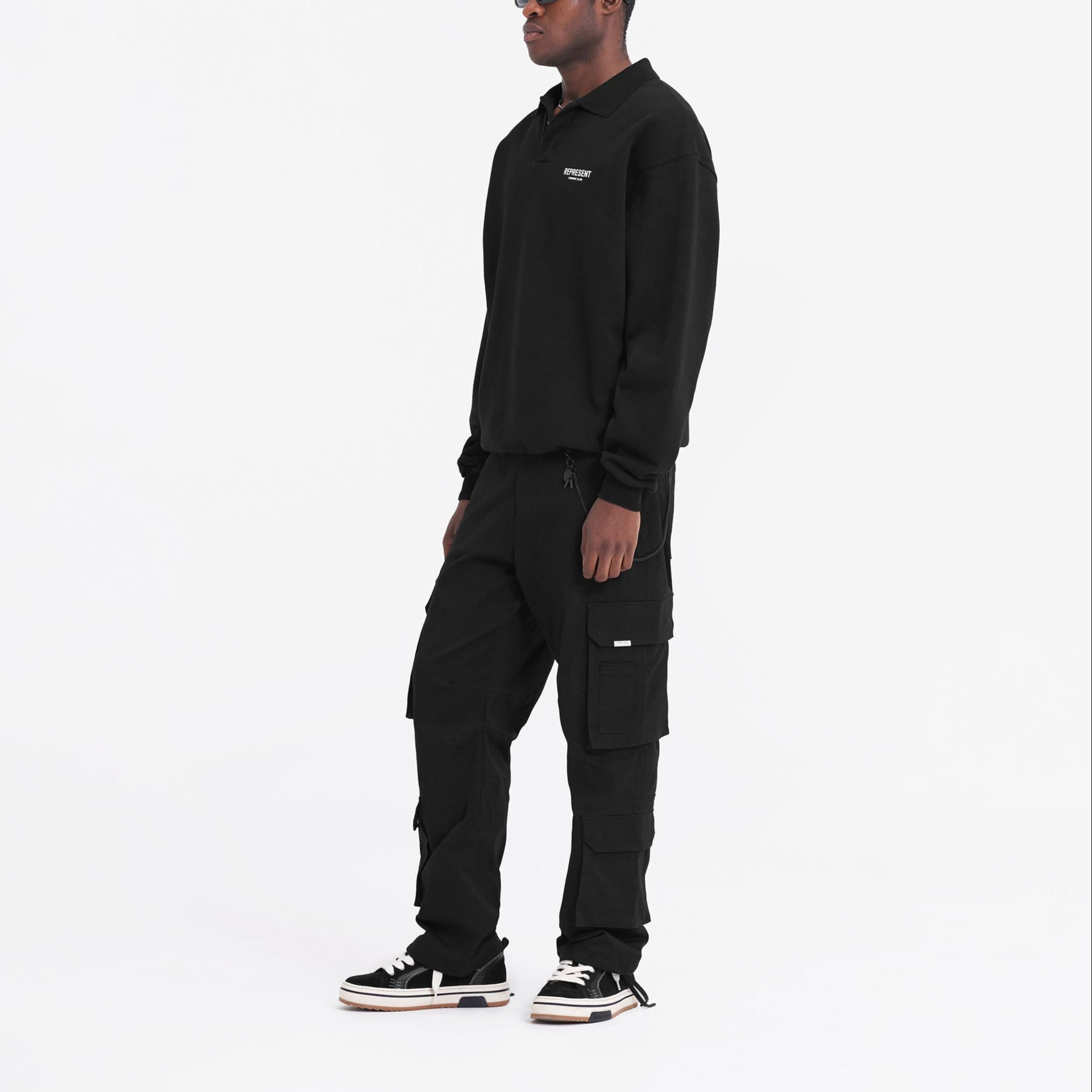 Details for REPRESENT Baju Sweatshirt Lengan Panjang Crewneck Hitam dengan Huruf MS402-401