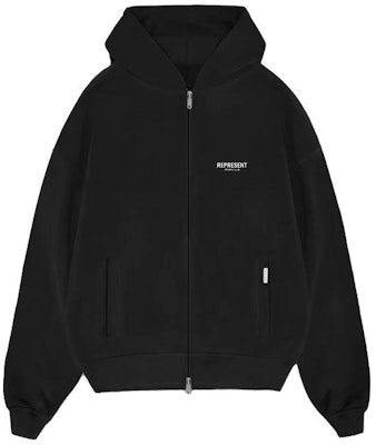 REPRESENT 黑色拉链连帽卫衣字母印花设计 MH4039-01 Buy REPRESENT 黑色拉链连帽卫衣字母印花设计 MH4039-01