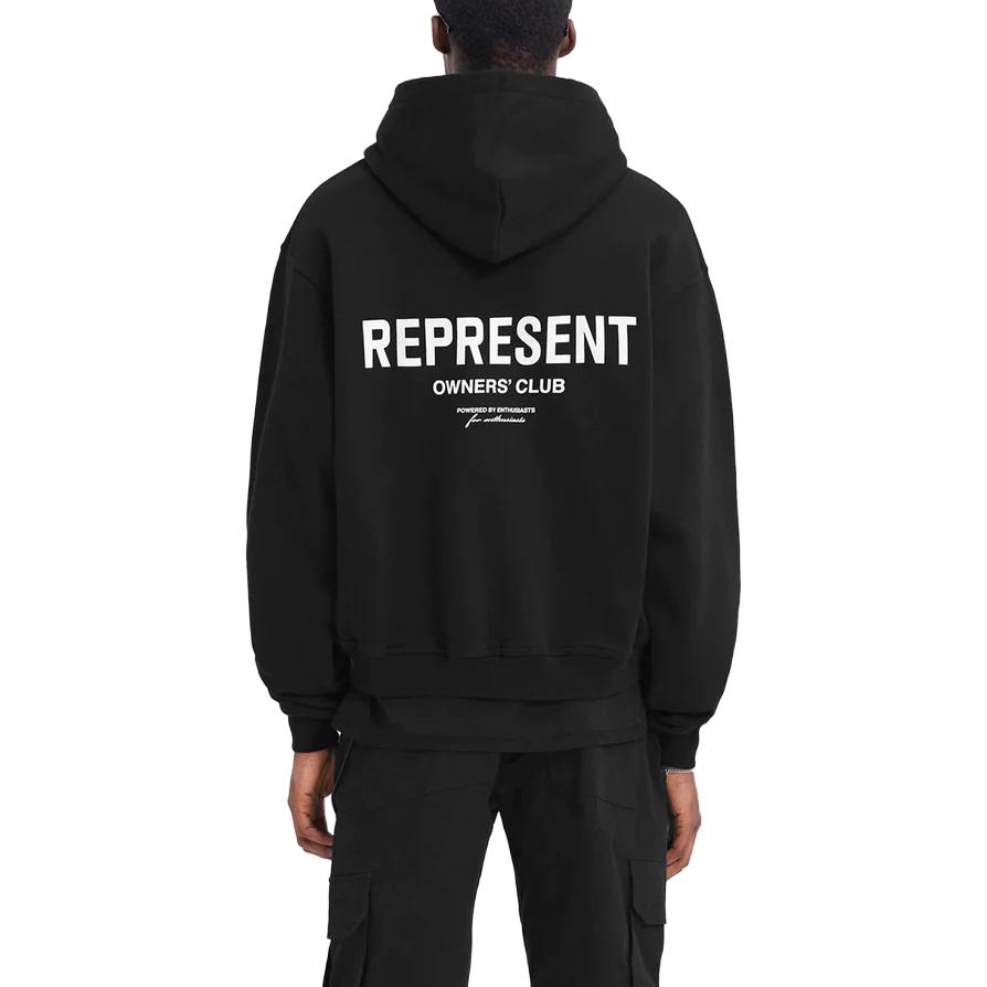 Purchase REPRESENT 黑色拉链连帽卫衣字母印花设计 MH4039-01