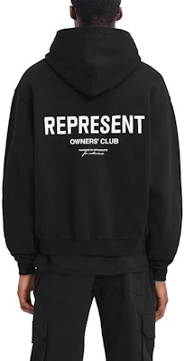 REPRESENT Black Zip-Up Hoodie with Letter Print Design MH4039-01 Purchase REPRESENT Black Zip-Up Hoodie with Letter Print Design MH4039-01