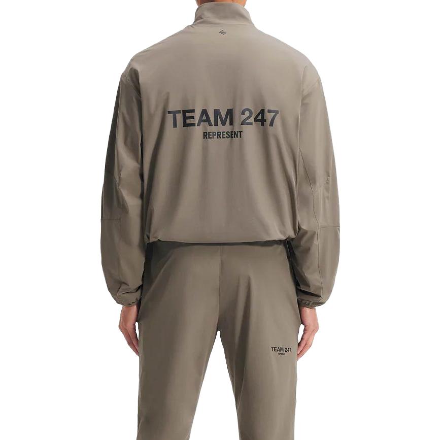 Purchase REPRESENT 棕色拉链立领宽松夹克字母印花外套。 247M109-499