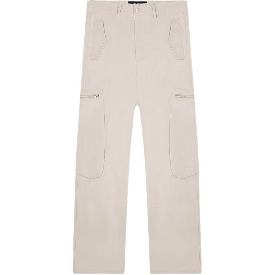 REPRESENT  Embroidered Logo Herringbone Straight Pants in Light Beige. MLM510-426